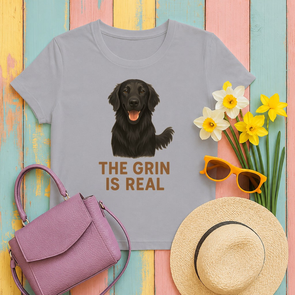 Flat-Coat The Grin Is Real Tee in Athletic Heather