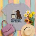 American Water Spaniel Powered By AWS And Coffee Tee in Athletic Heather