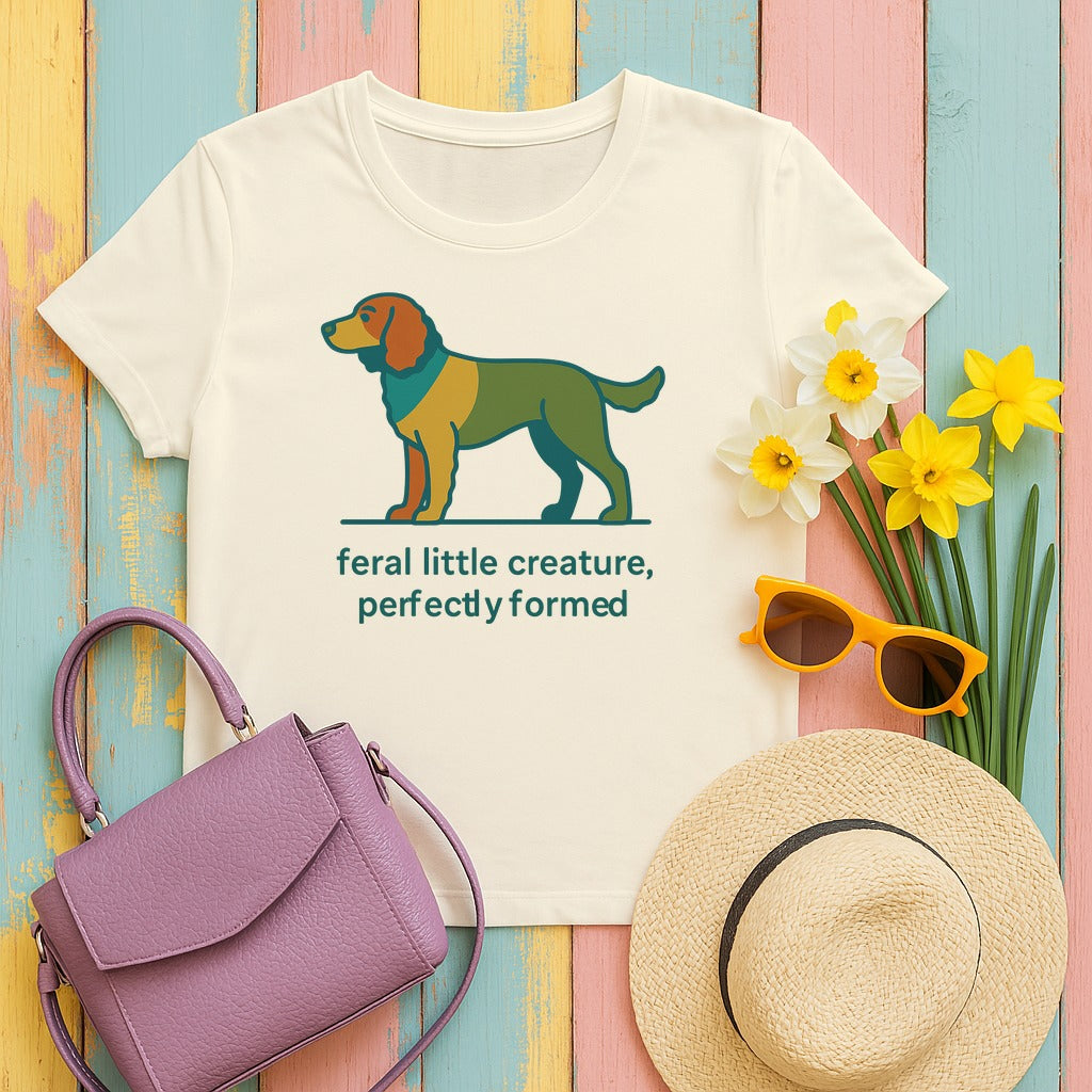 American Water Spaniel Feral Little Creature Tee in Natural