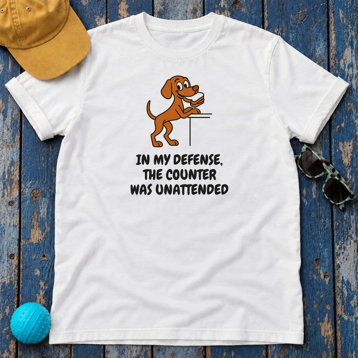 Vizsla Counter Was Unattended Tee in White
