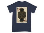 T-shirt with King of Hearts playing card featuring a crowned black lab.