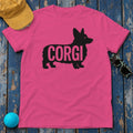 Royal Corgi Silhouette T-Shirt in Heliconia