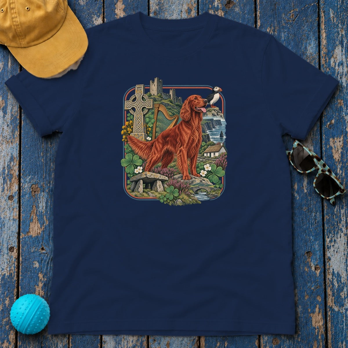 Irish Setter Ireland Heritage T-Shirt in Navy