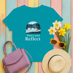 Paws and Reflect Dog Landscape Design for Nature Lover T-Shirt Tropical Blue T-shirt