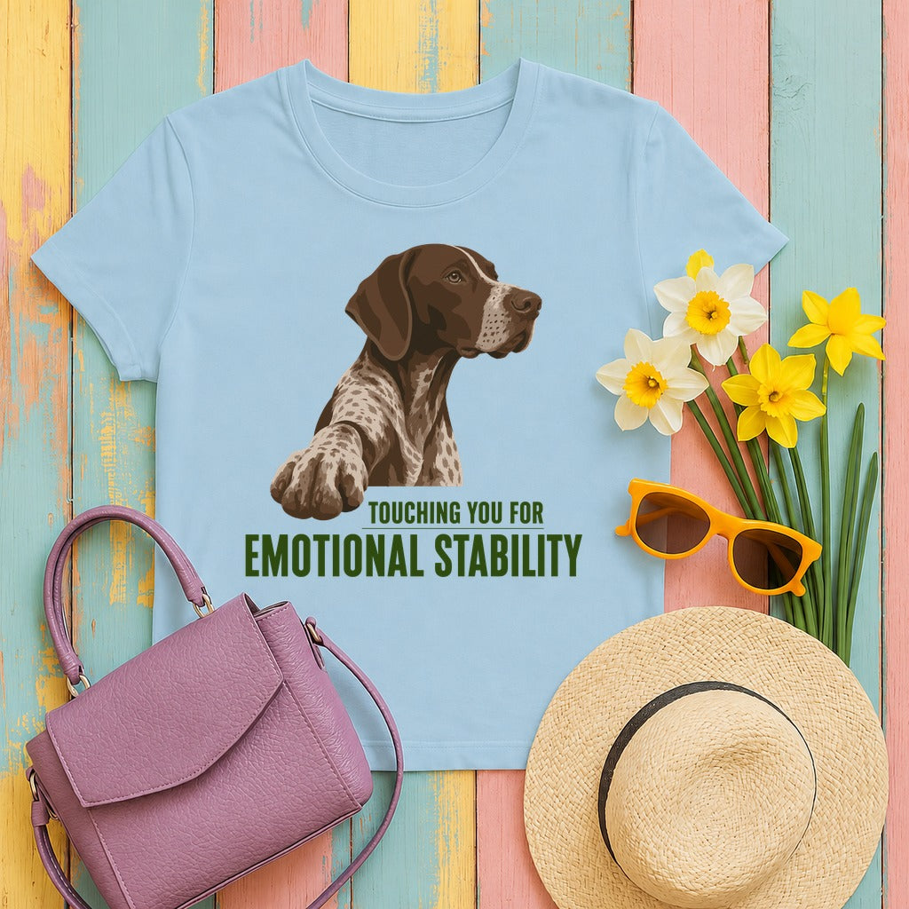 Emotional Stability German Shorthaired Pointer T-Shirt in Light Blue