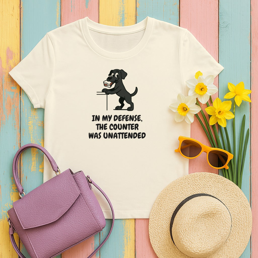 Black Labrador Counter Was Unattended Tee in Natural