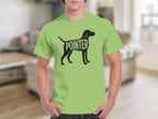 Green t-shirt with black silhouette of a pointer dog with "POINTER" written inside.