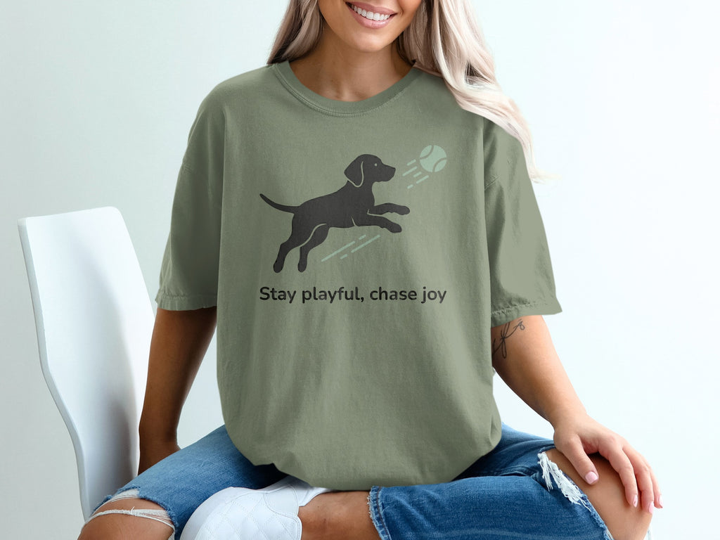 Stay Playful Chase Joy Dog Graphic Relaxed T-Shirt