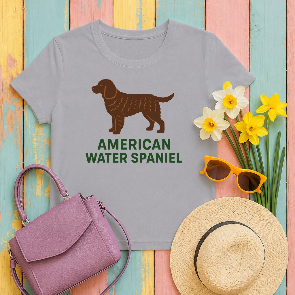 American Water Spaniel Silhouette Tee in Athletic Heather