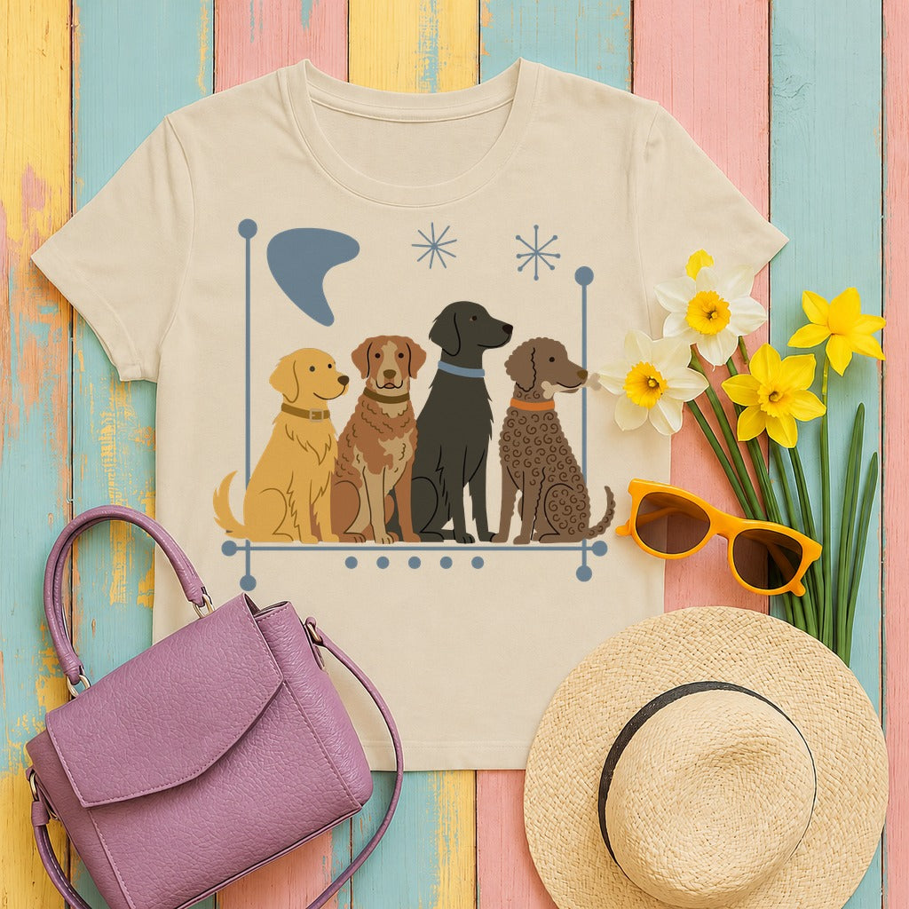 Retro Retriever Crew T-Shirt in Sand
