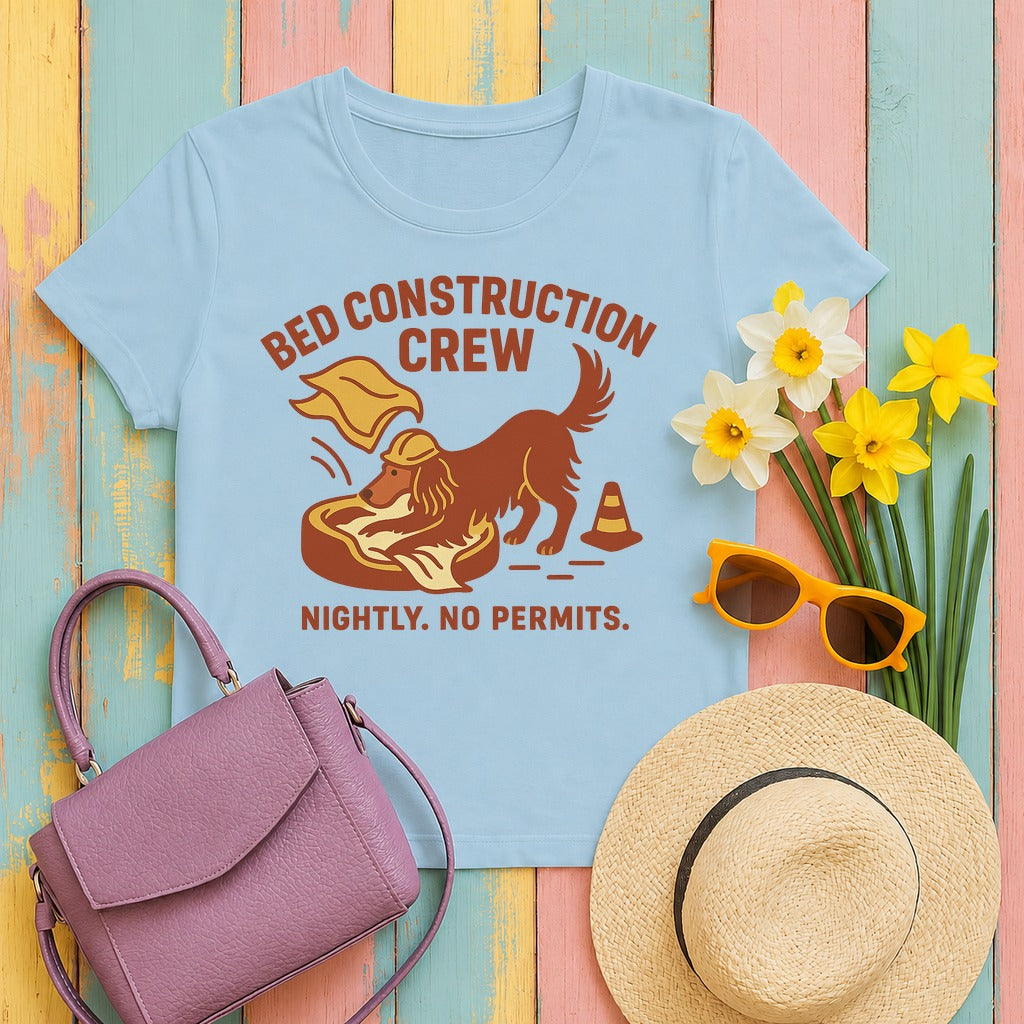 Irish Setter Bed Construction Crew T-shirt in Light Blue