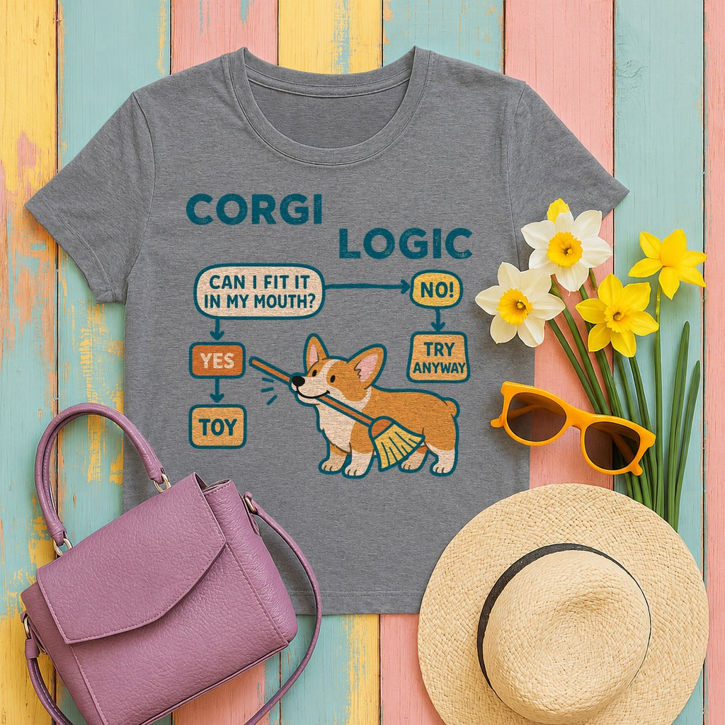Corgi Logic T-Shirt in Graphite Heather