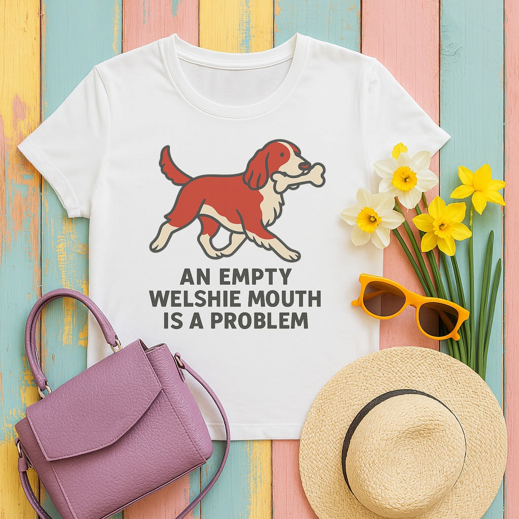 Welsh Springer Spaniel Empty Mouth Problem T-shirt in White