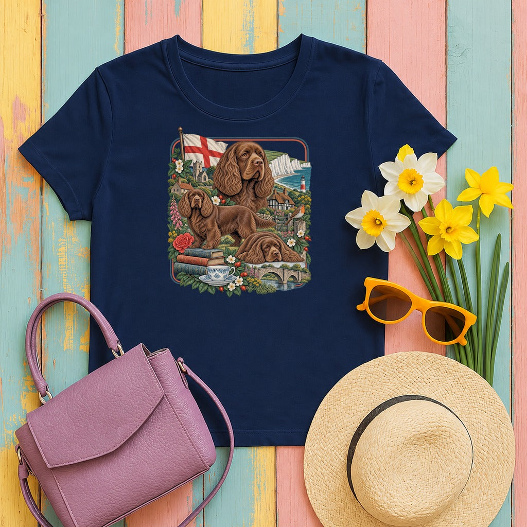 Sussex Spaniel England Heritage tee, Navy