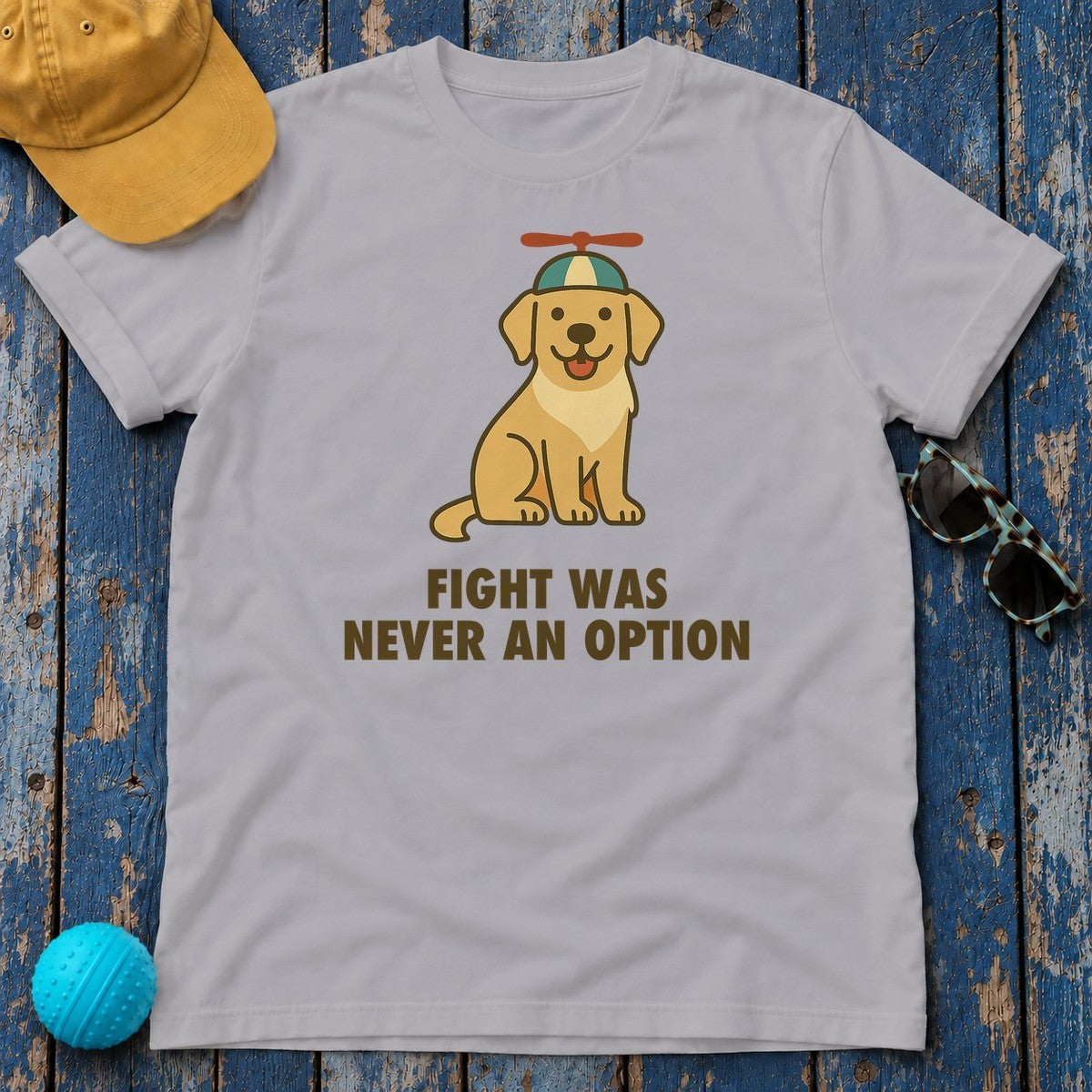 Golden Retriever Fight Was Never An Option Tee in Athletic Heather