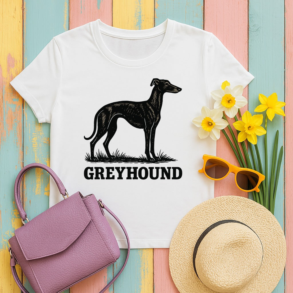 Greyhound Silhouette Tee in White
