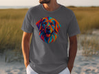 Colorful Geometric Dog Graphic Design T-Shirt