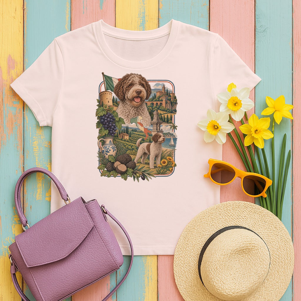 Lagotto Romagnolo Italy Heritage tee, Soft Pink