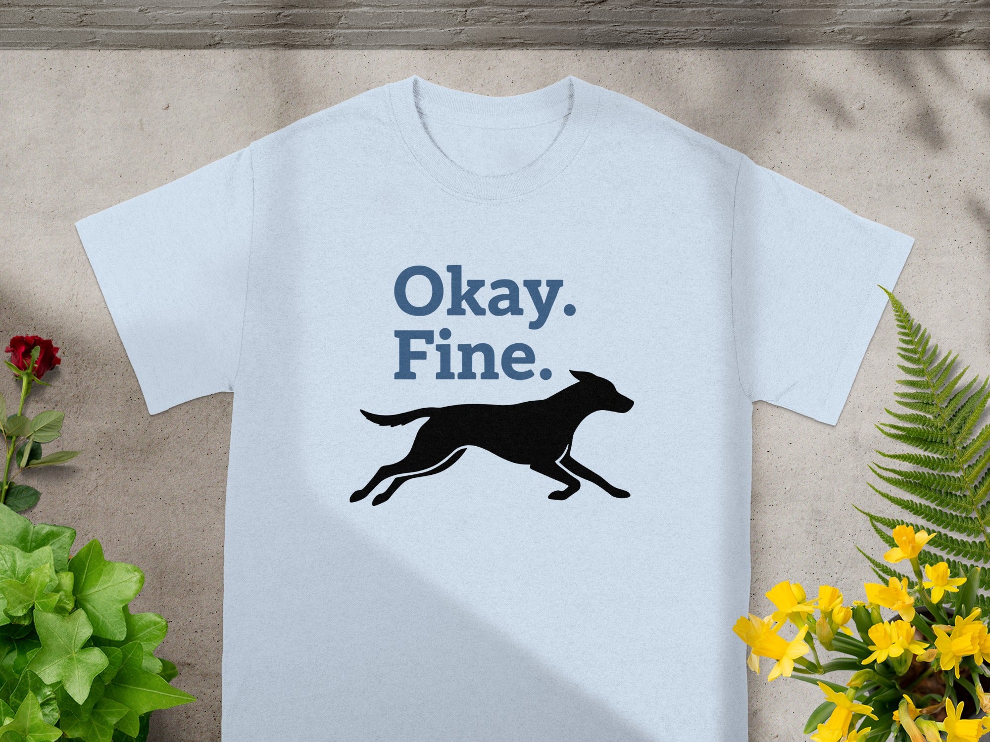 Okay. Fine. Dog Running Graphic T-Shirt