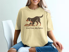 Live Free Dig Holes Dog Graphic Short Sleeve T-Shirt