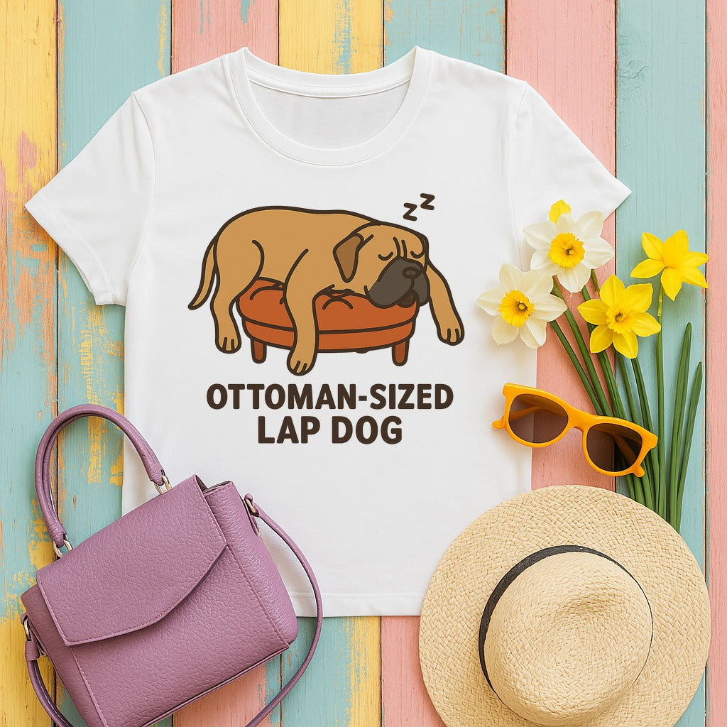 Cane Corso Ottoman-Sized Lap Dog Tee in White