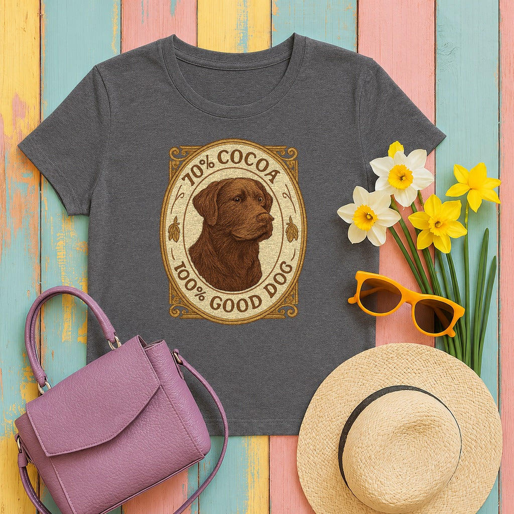 Chocolate Lab 70% Cocoa T-shirt in Dark Grey Heather