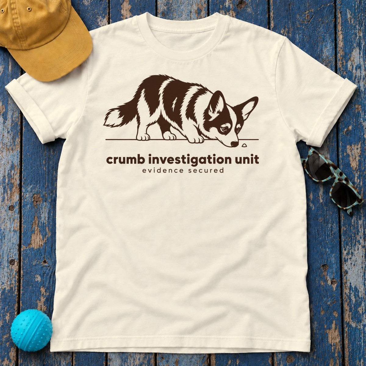 Crumb Investigation Unit Corgi T-Shirt in Natural