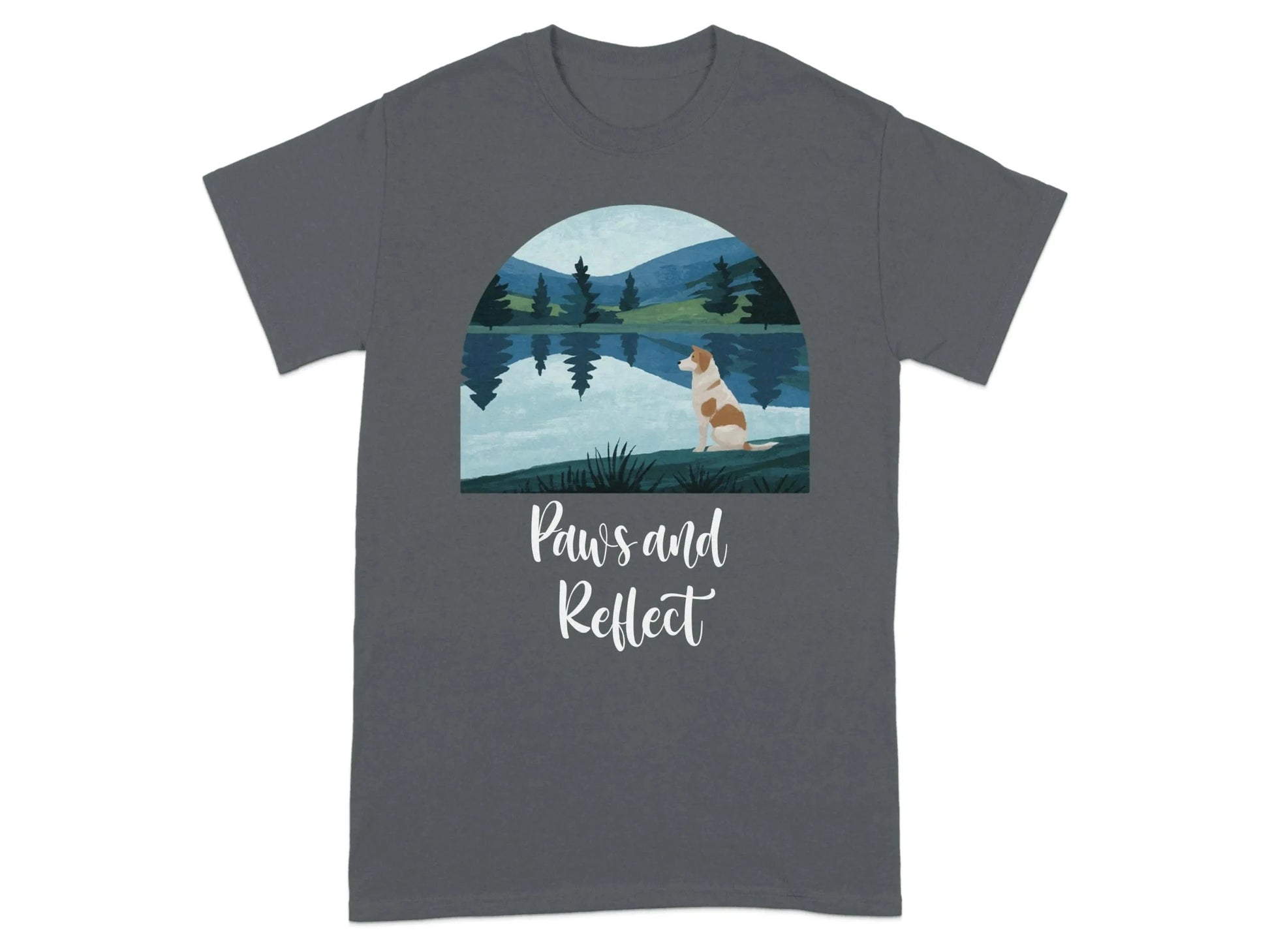 Dog at Lakeside Graphic Design for Nature Lovers T-Shirt T-shirt