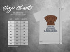 Gildan 5000 size chart showing width and length measurements for t-shirts.