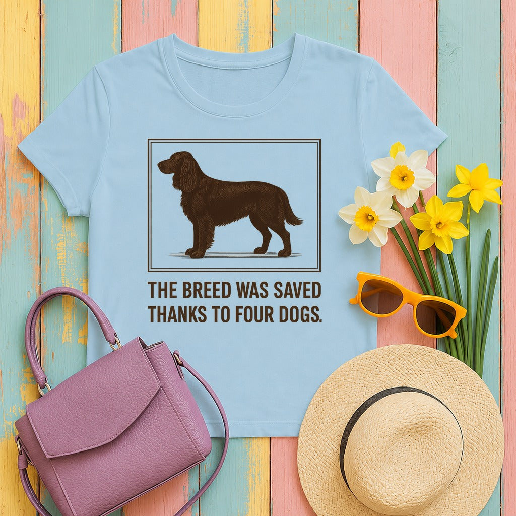 Field Spaniel Saved Thanks To Four Dogs Tee in Light Blue