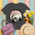 Asian Landscape With Poodle Silhouette T-Shirt in Dark Heather
