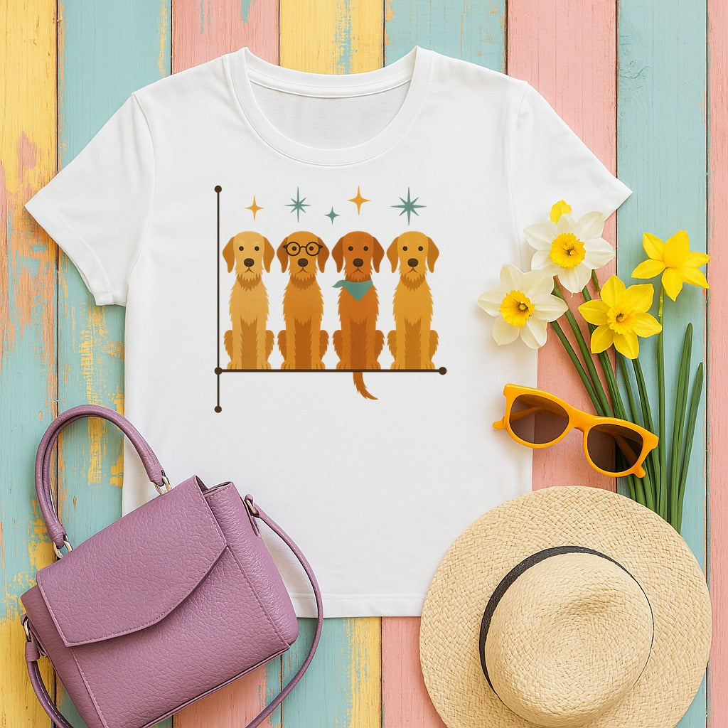 Mid-Century Wirehaired Vizsla Tee in White