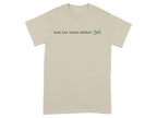 Tan t-shirt with green text "RUN, EAT, SLEEP, REPEAT." and a dog icon.