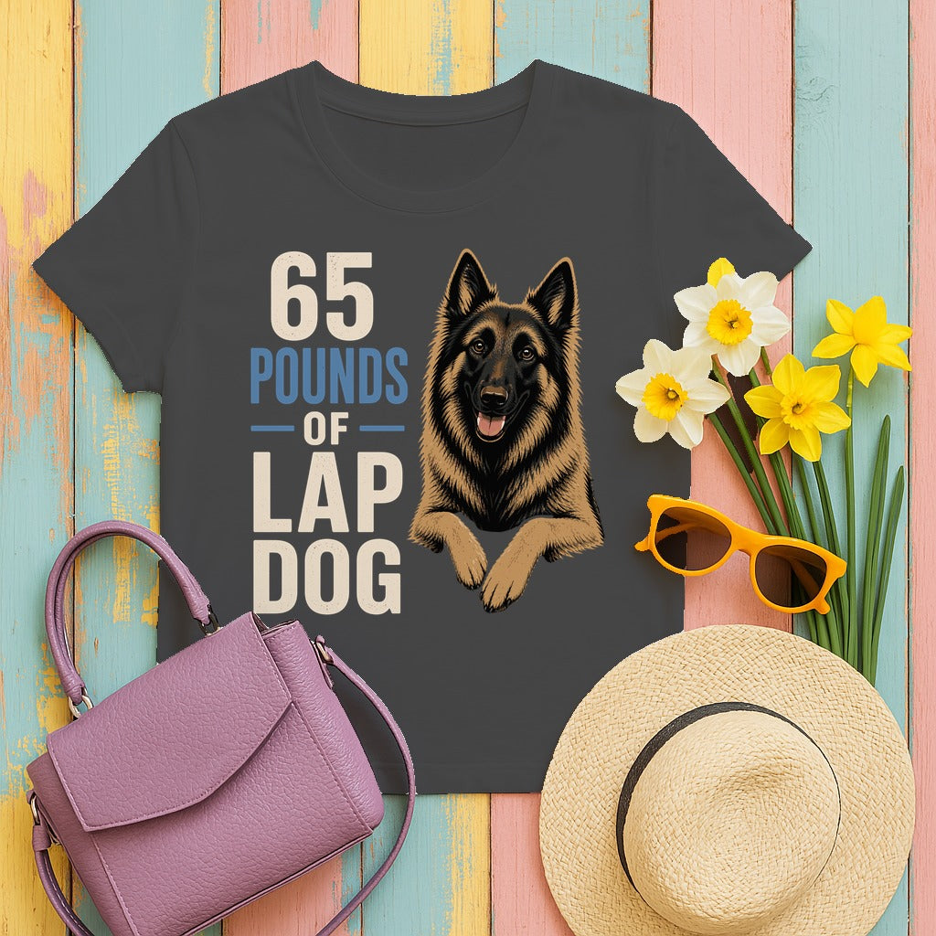65 Pounds of Lap Dog Tervuren T-shirt in Dark Heather