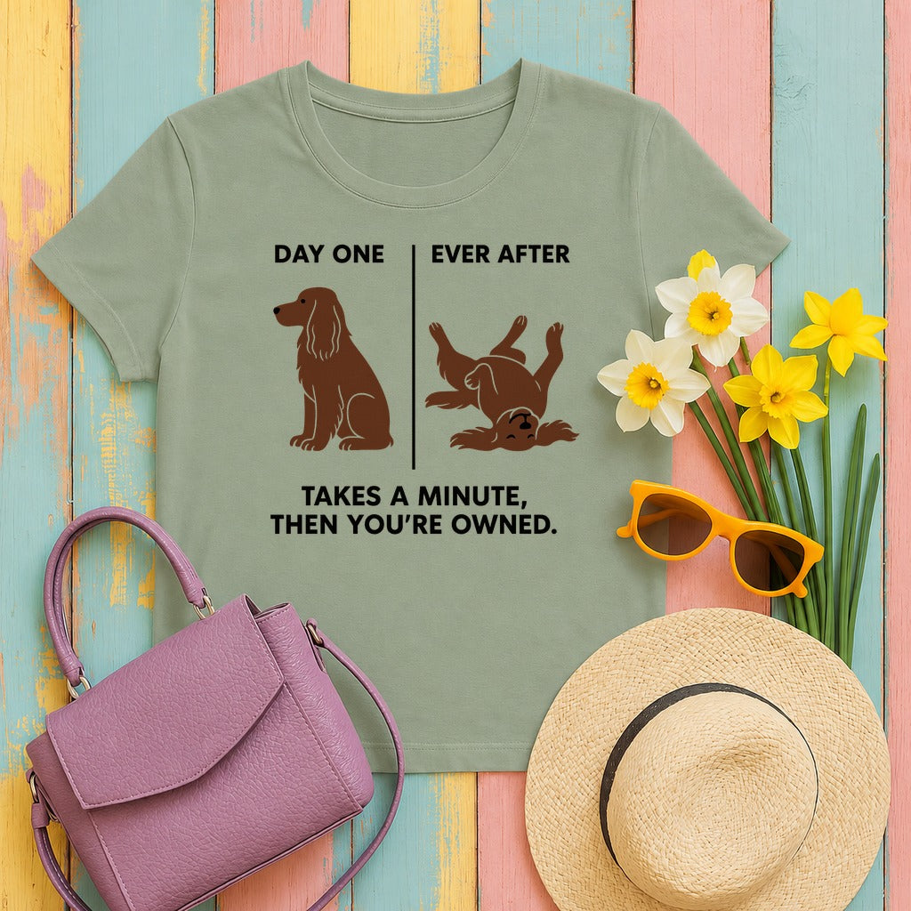 Field Spaniel Then You're Owned Tee in Sage