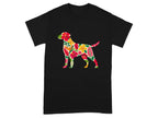 Colorful Floral Dog Graphic T-Shirt for Dog Lovers