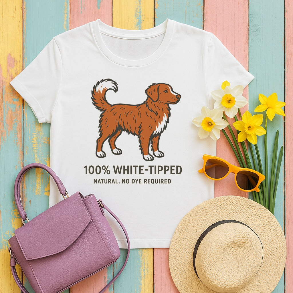 Nova Scotia Duck Tolling Retriever White-Tipped Tail T-shirt in White