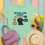 Black Lab Logic Flowchart T-Shirt in Mint Green