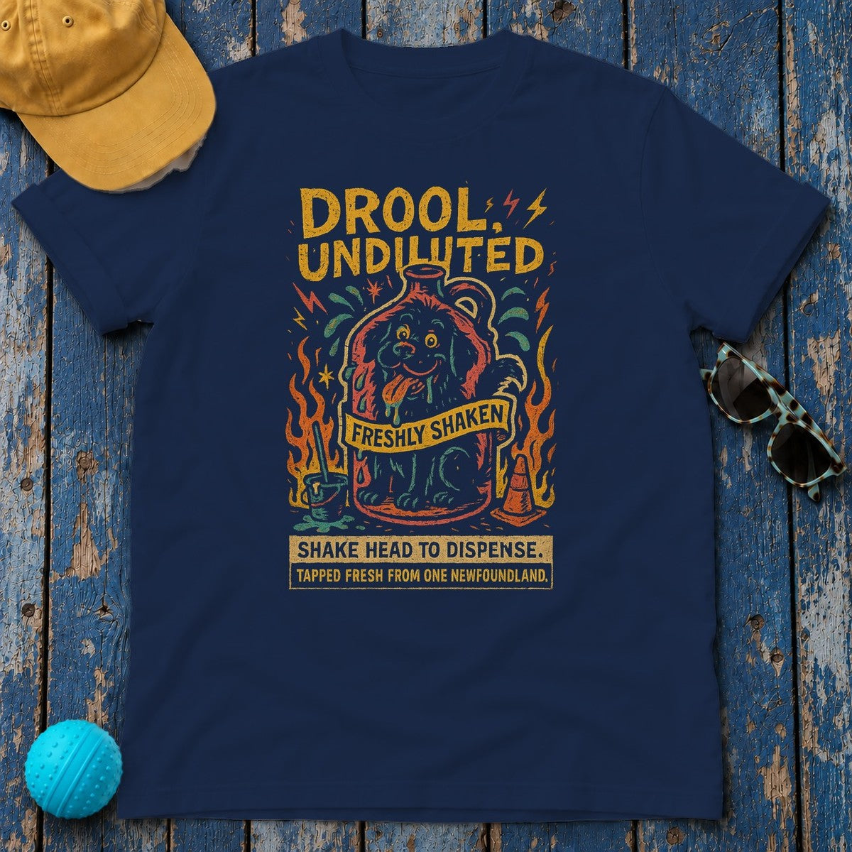 Newfoundland Drool Undiluted T-Shirt in Navy