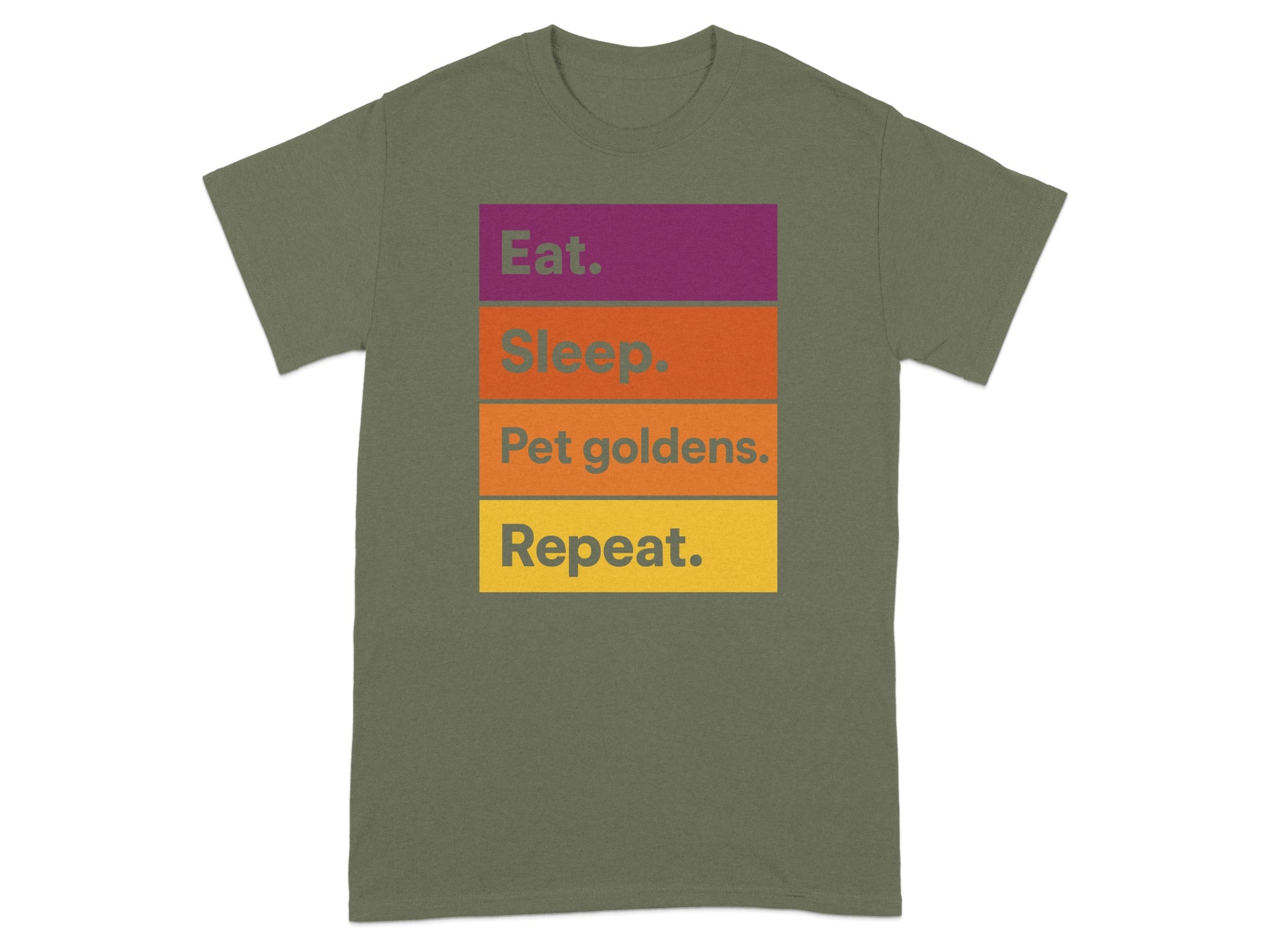 Eat Sleep Pet Goldens Repeat Graphic Tee Shirt