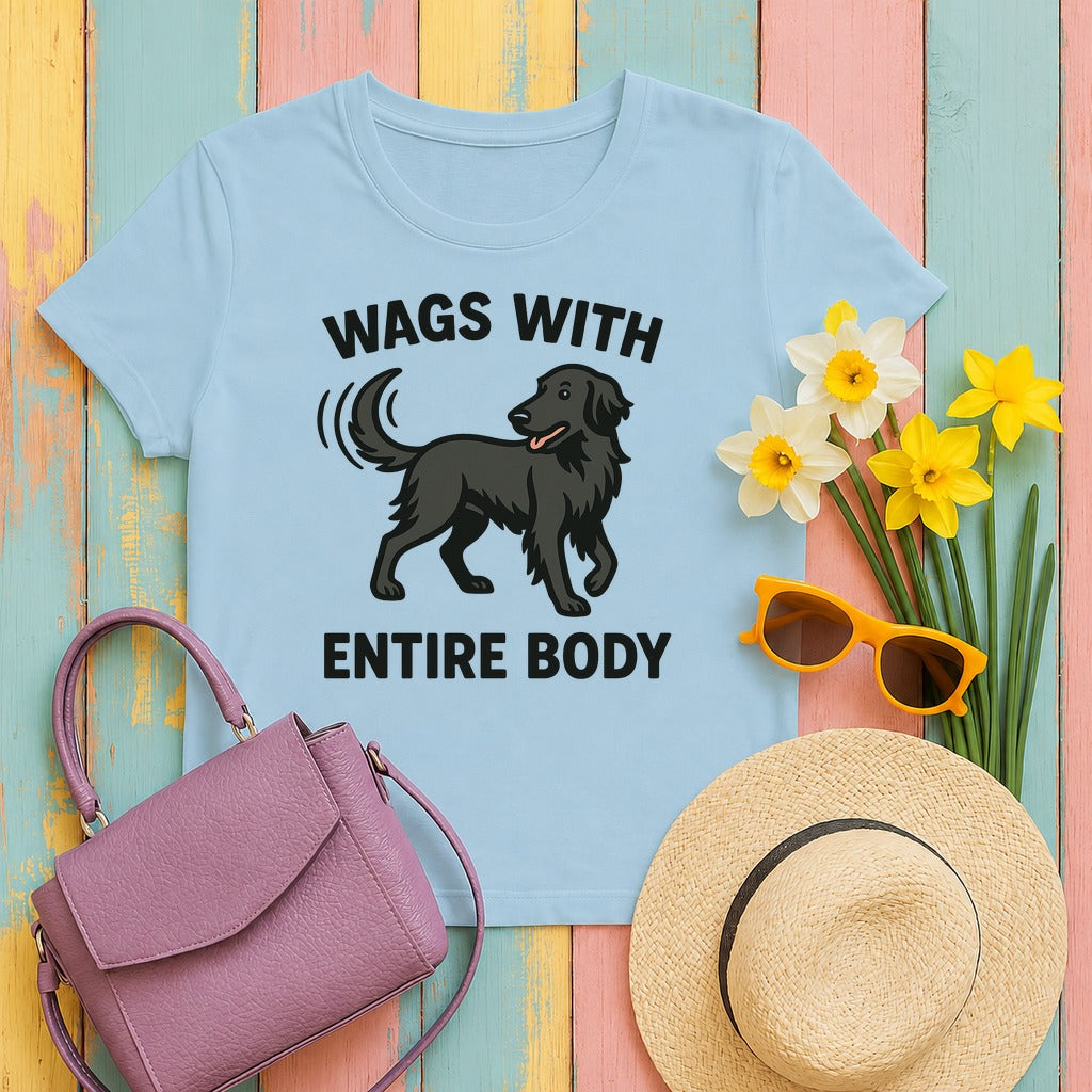 Flat-Coat Wags With Entire Body Tee in Light Blue