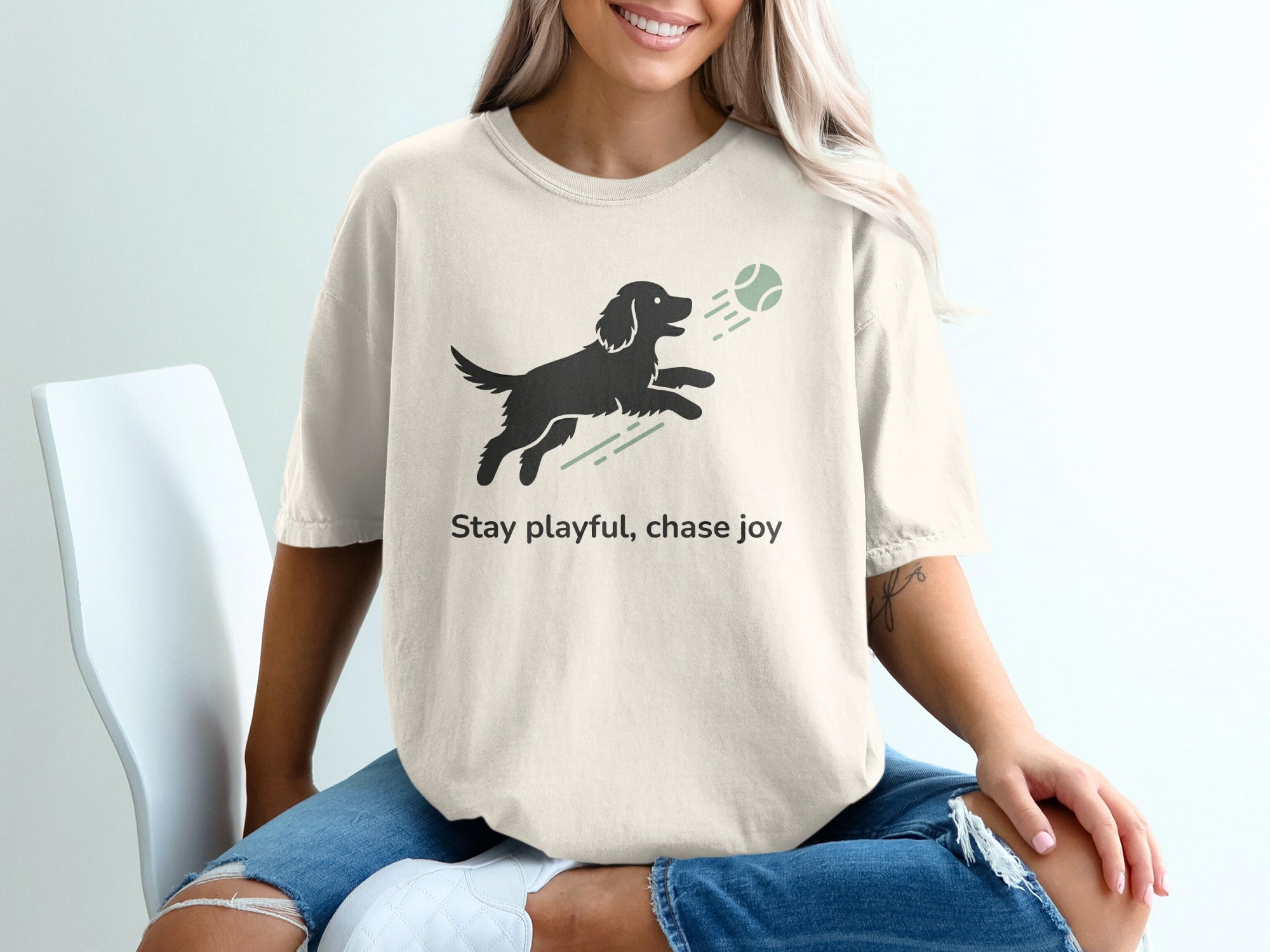 Stay Playful Chase Joy Graphic Dog T-Shirt Product