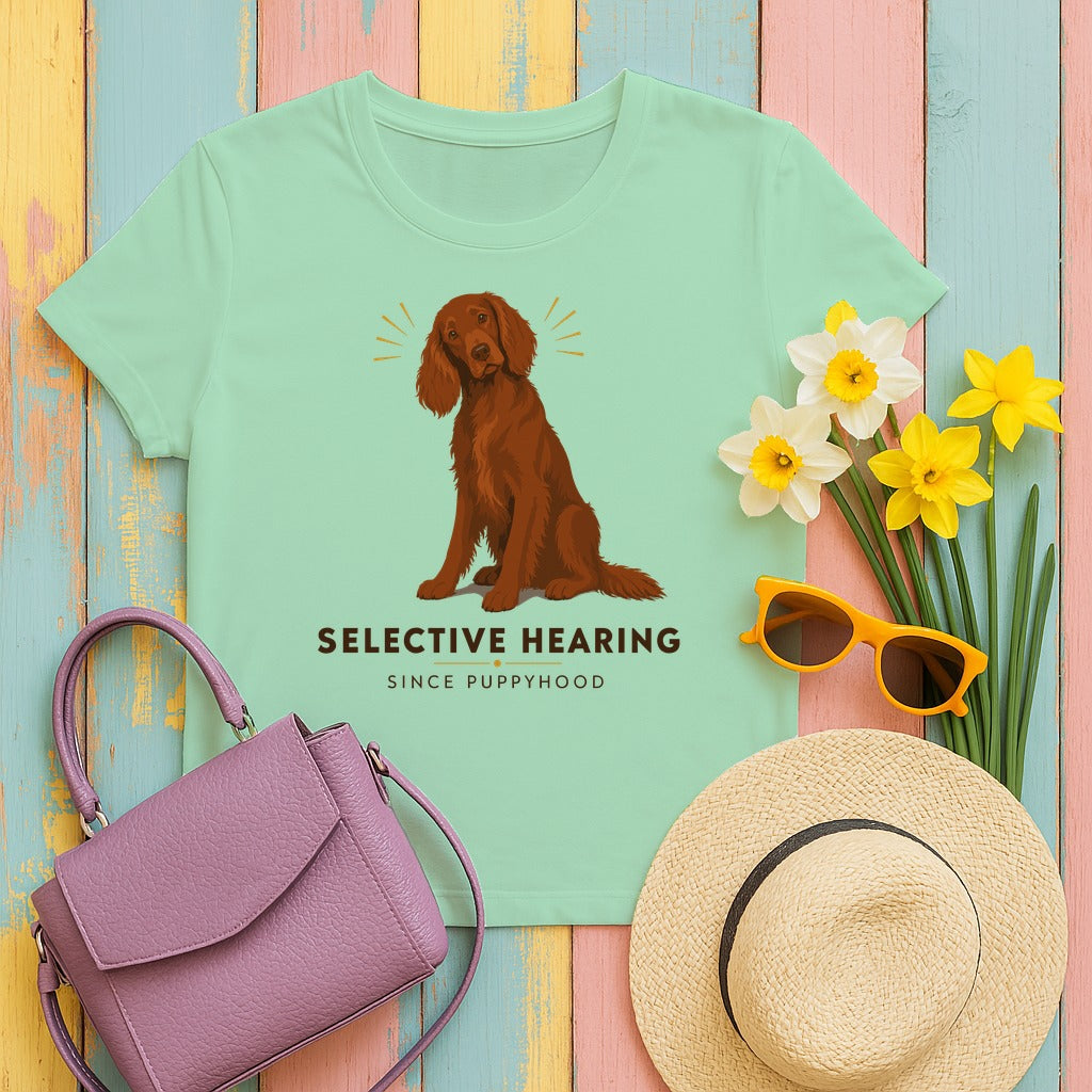 Selective Hearing Irish Setter T-Shirt in Mint Green
