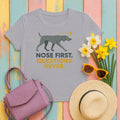 Weimaraner Nose First Tee in Athletic Heather