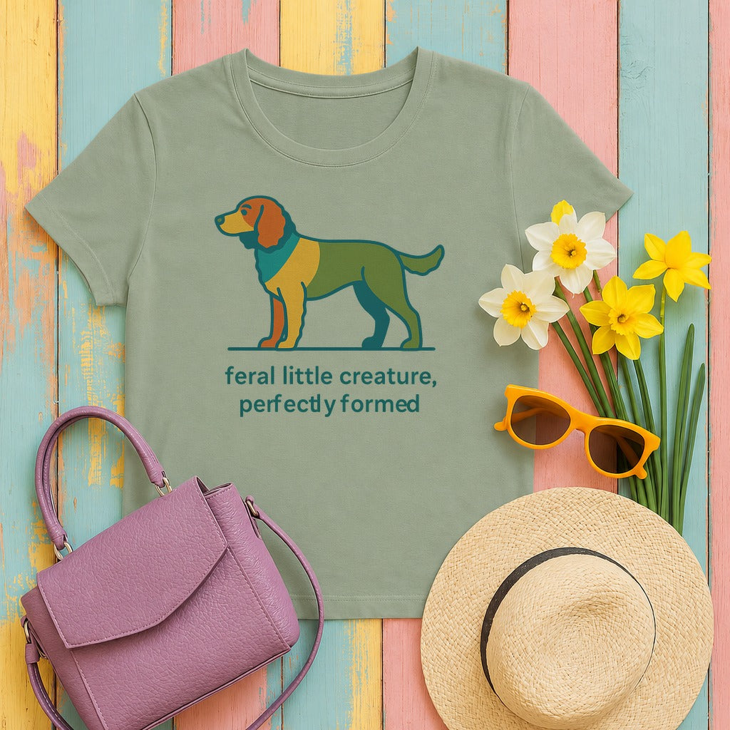 American Water Spaniel Feral Little Creature Tee in Sage