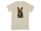 Grumpy Bulldog with Skull Graphic T-shirt
