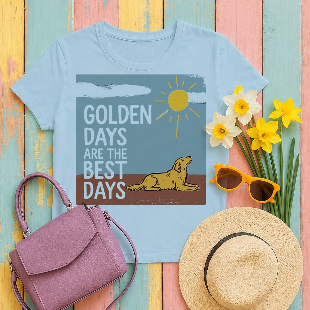 Golden Days Retriever T-Shirt in Light Blue