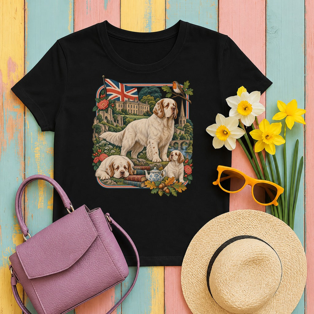Clumber Spaniel England Heritage tee, Black