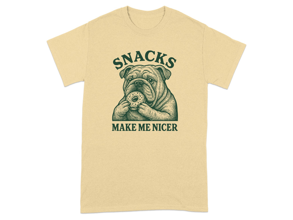 Snacks Make Me Nicer Cute Dog Graphic T-shirt