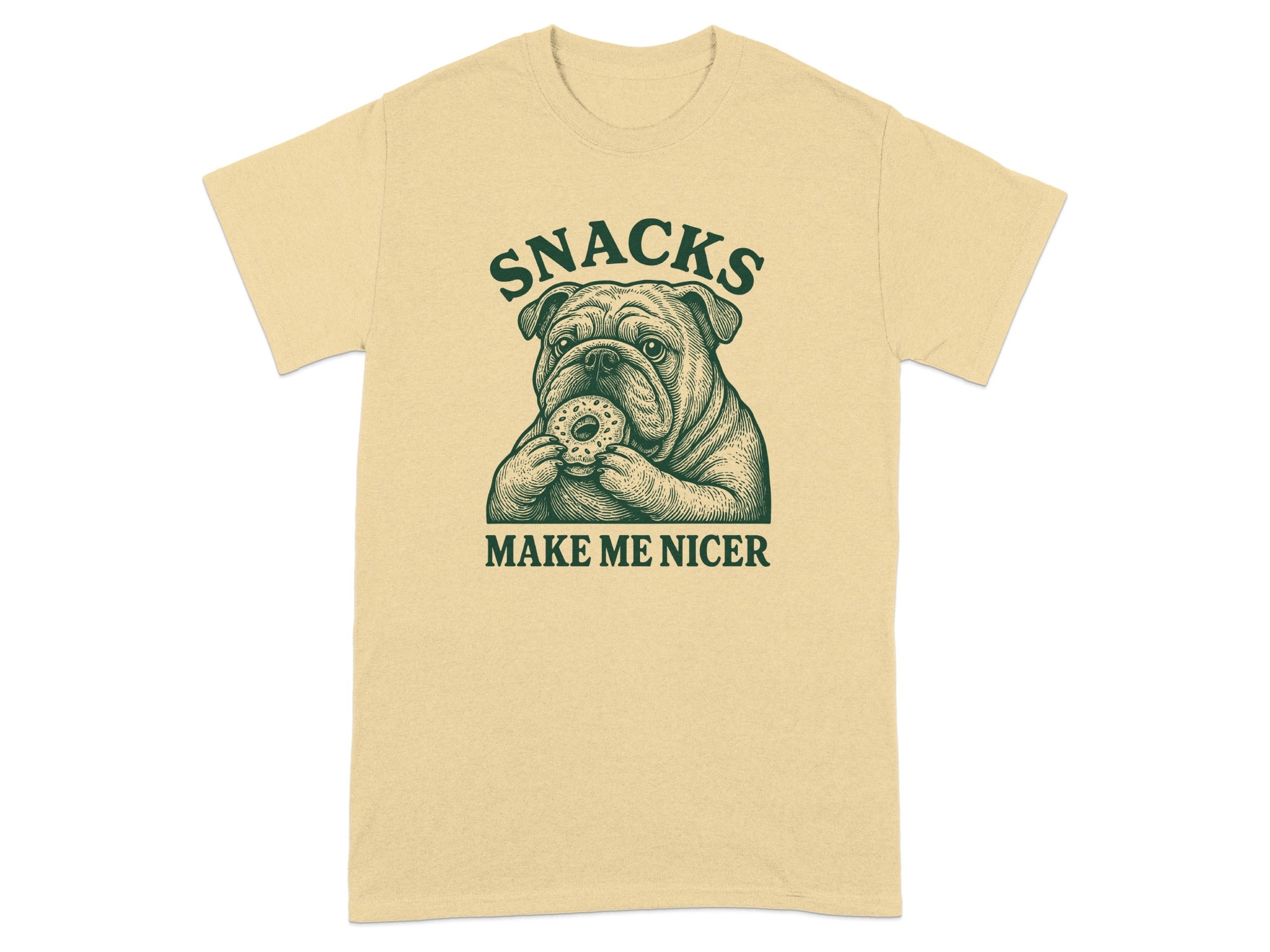 Snacks Make Me Nicer Cute Dog Graphic T-shirt